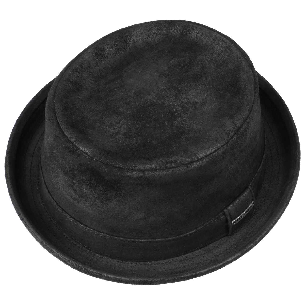 Pork Pie Stetson Noir Cuir – Image 2