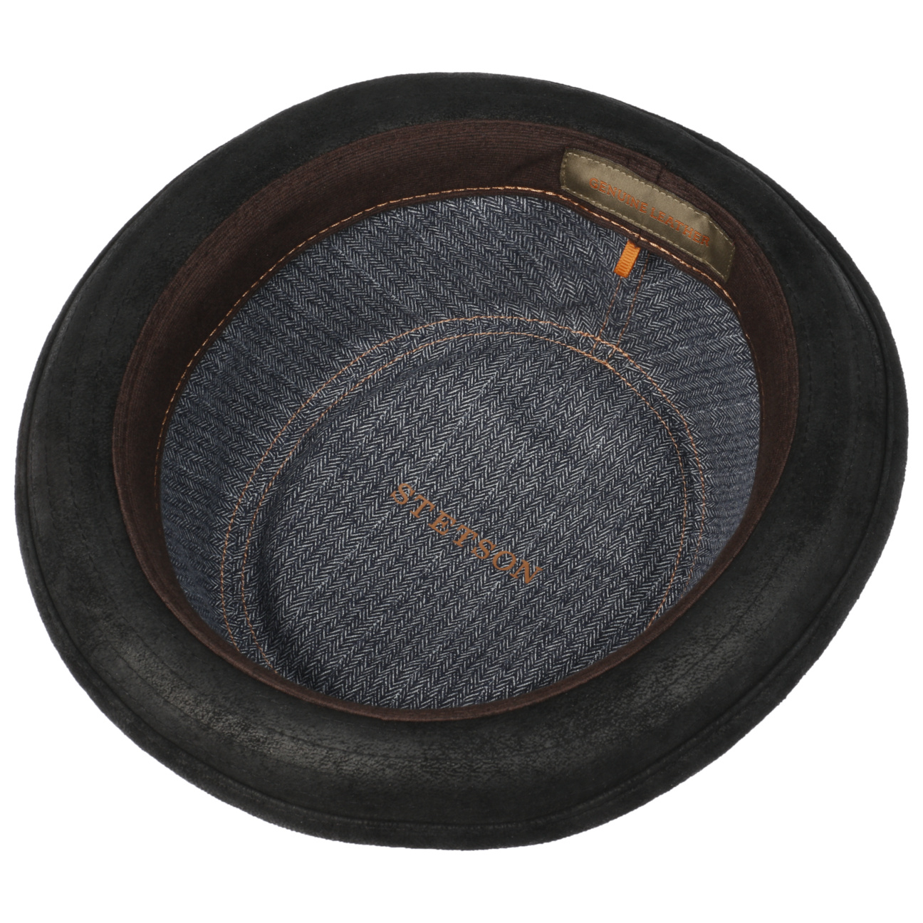 Pork Pie Stetson Noir Cuir – Image 3