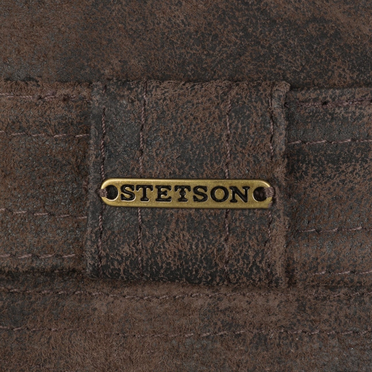 Pork Pie Stetson Brun Cuir forme Diamant – Image 4