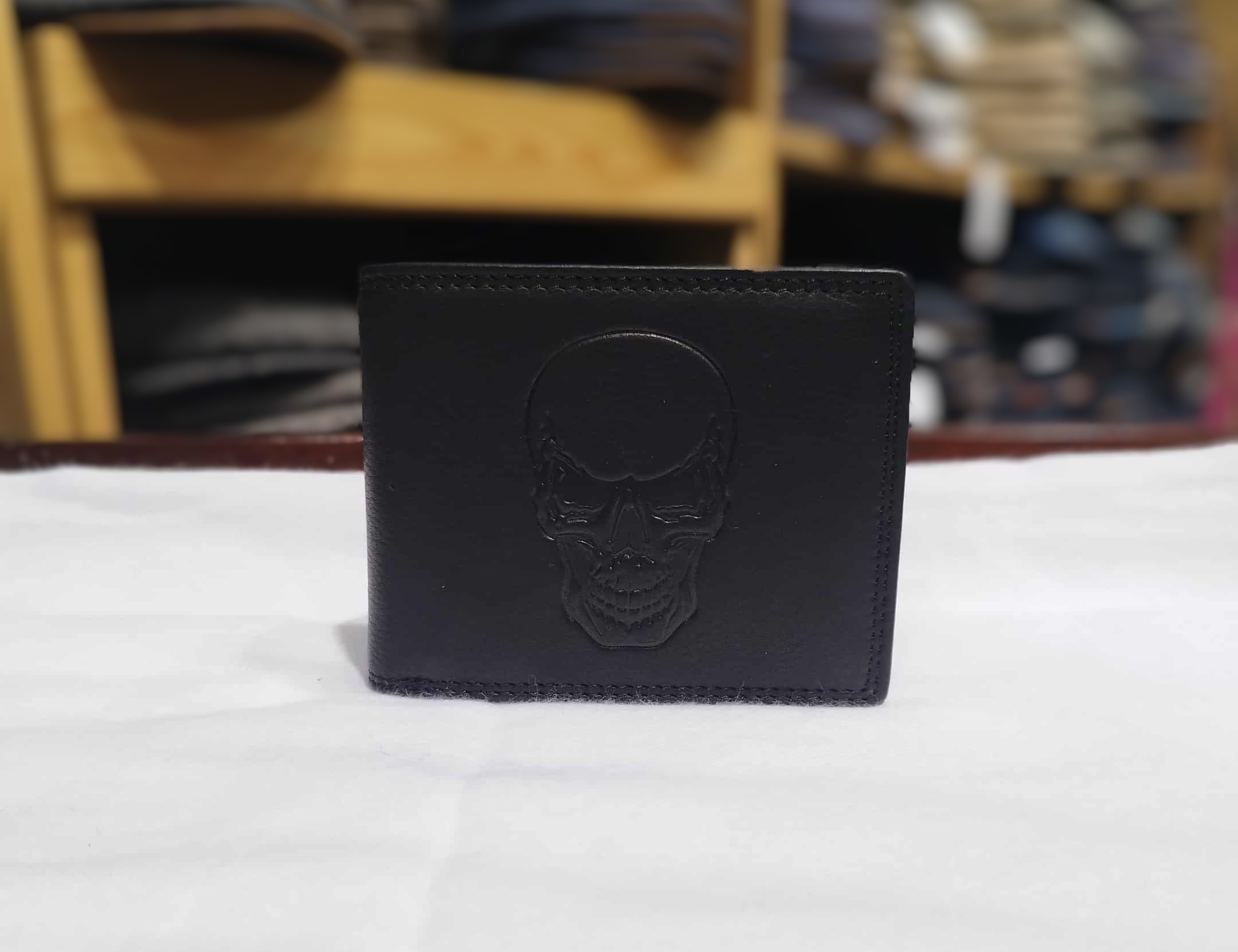 Portefeuille en cuir noir