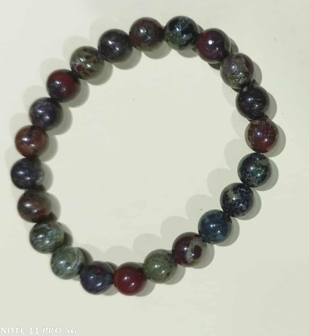 Z. Bracelet Lithothérapie Rubis dans Zoïsite