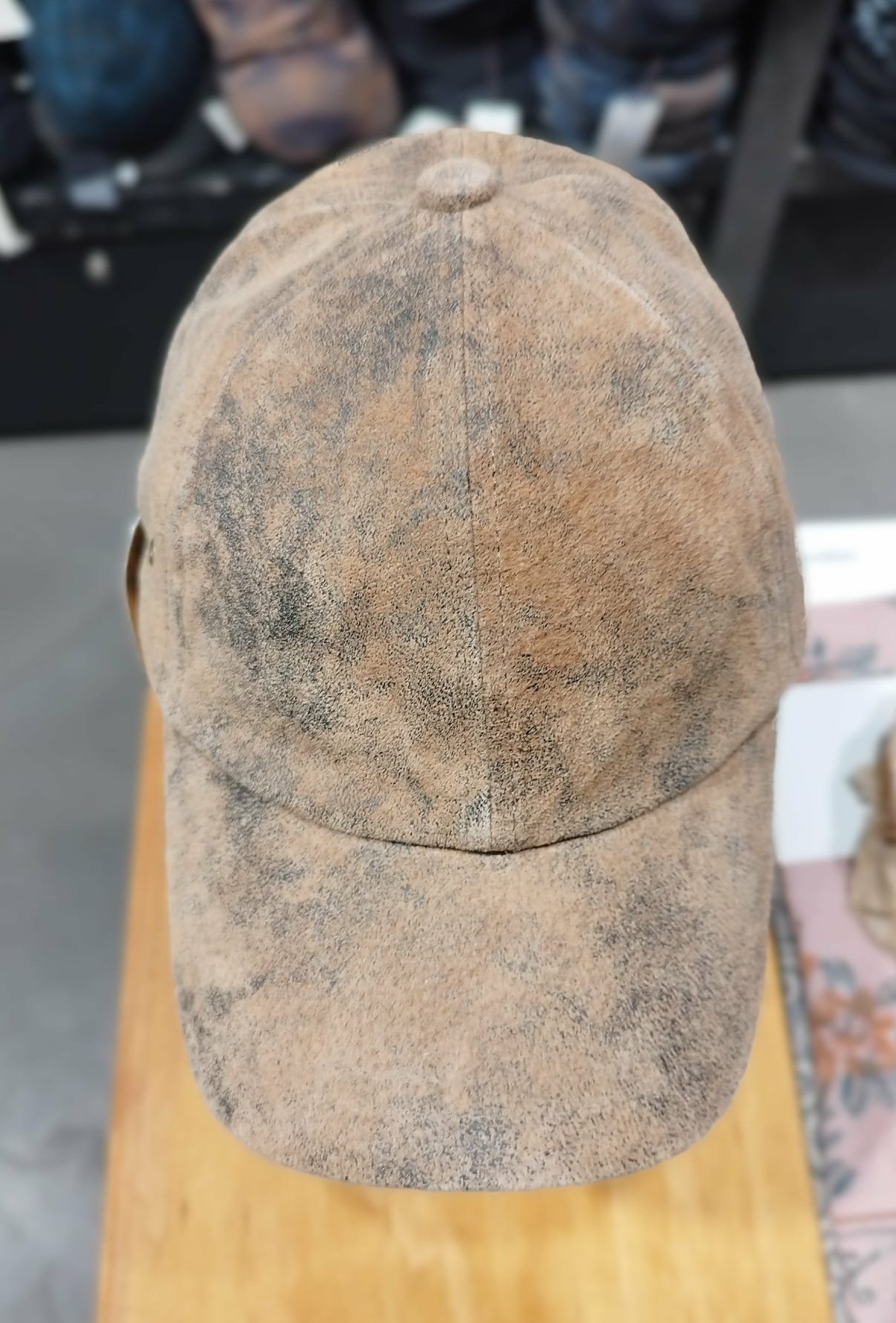 Casquette cuir brun clair