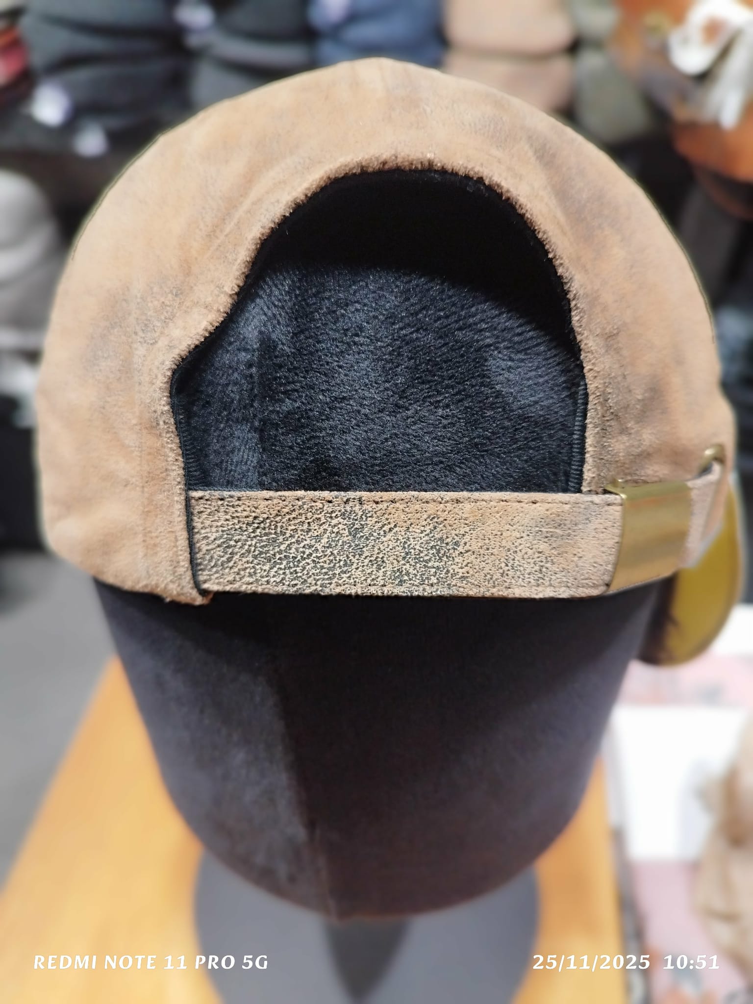 Casquette cuir brun clair – Image 2