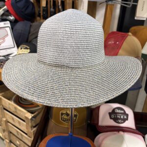 Chapeau dame , roulable et lavable ( bleu - beige )