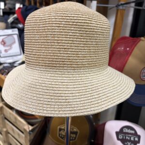 Chapeau dame moyen bord ( bleu - beige )